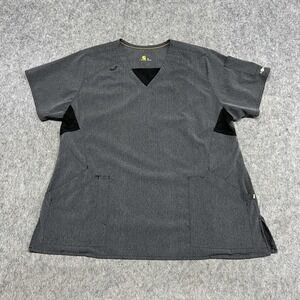 Carhartt Force Shirt Mens XL Gray V Neck Scrub Top Workwear Pockets Stretch